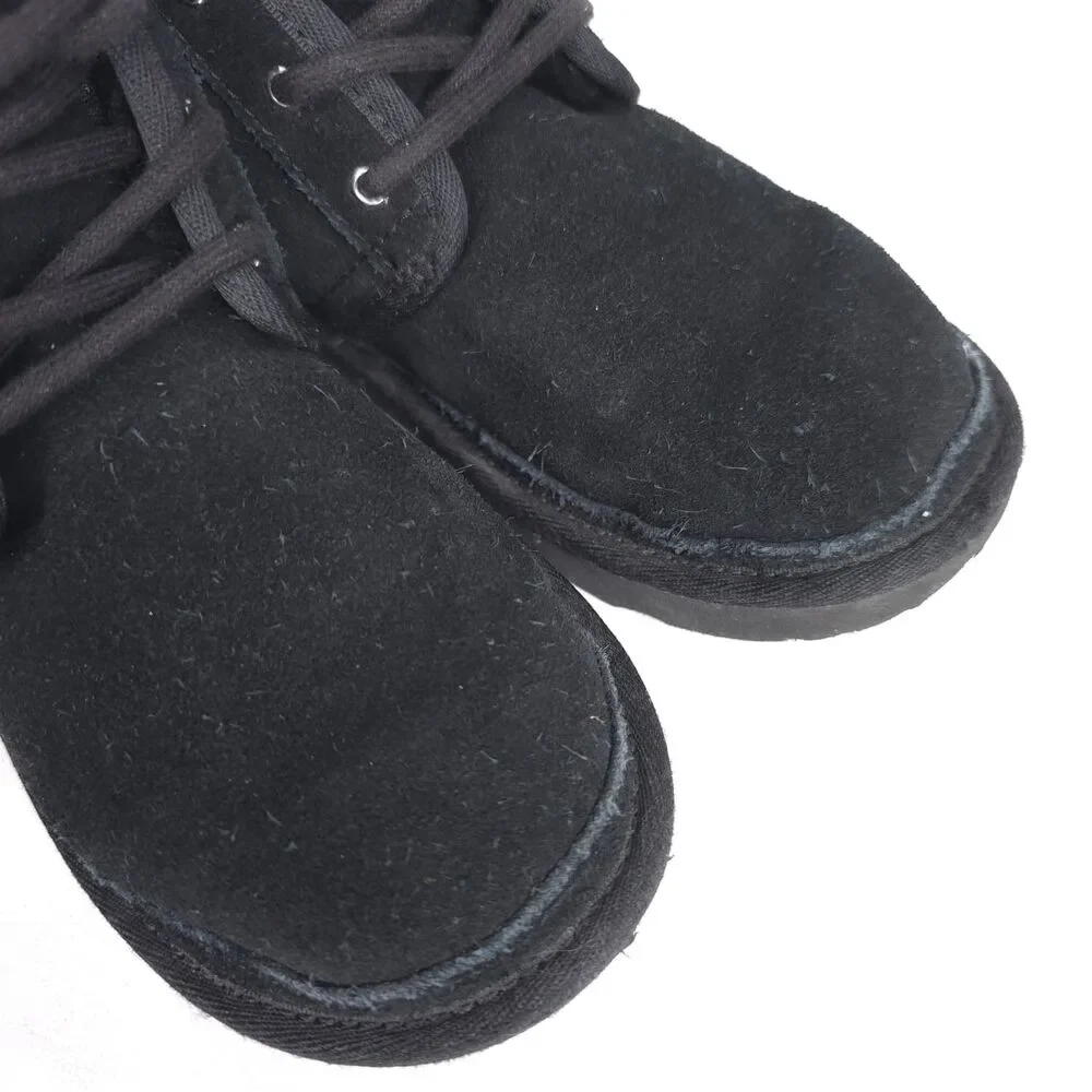 UGG Neumal Black Suede Chukka Boots Unisex Kids Size‎ 1 Youth Lace Up